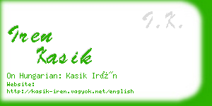 iren kasik business card